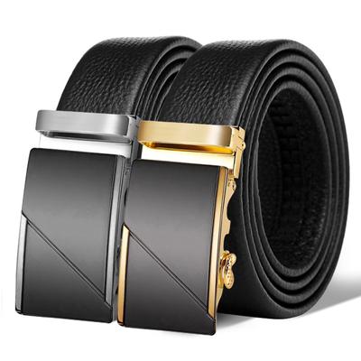 Trendy Pánský Pás z Hovězí Kůže Automatická Spona Středního Věku a Mladý Kalhoty Pánský Business Casual Jednoduchý Všestranný Pás Pánský