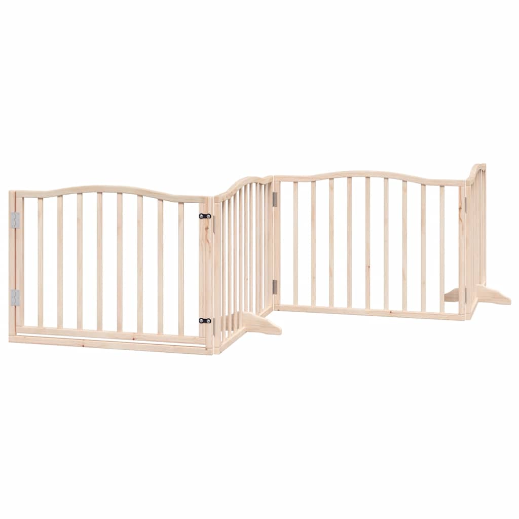 6 Piece Foldable Dog Gate 480 cm Poplar Wood