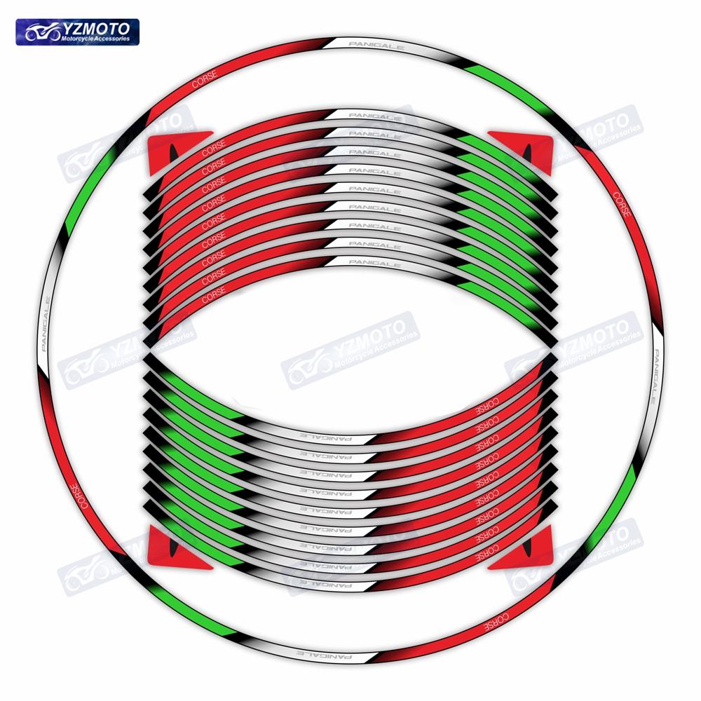 For V4 1199 899 1098 848 1199 1198 1299 Motorcycle 17 Inch Racing Wheel Sticker Decal Reflective Hub Rim Decorative Stickers