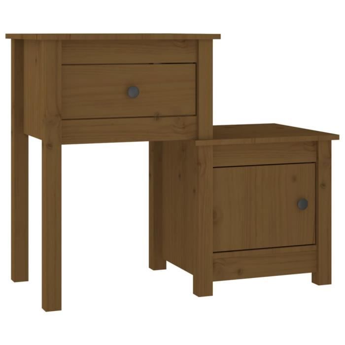 VidaXL Bedside Tables 2 Pcs Honey Brown 79.5x38x65.5 Cm Solid Pine 814546
