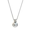 Classic Elegant Silver Single Shiny Zircon Round Grey White Pearl Pendant Necklaces for Women Collarbone Chain Jewelry