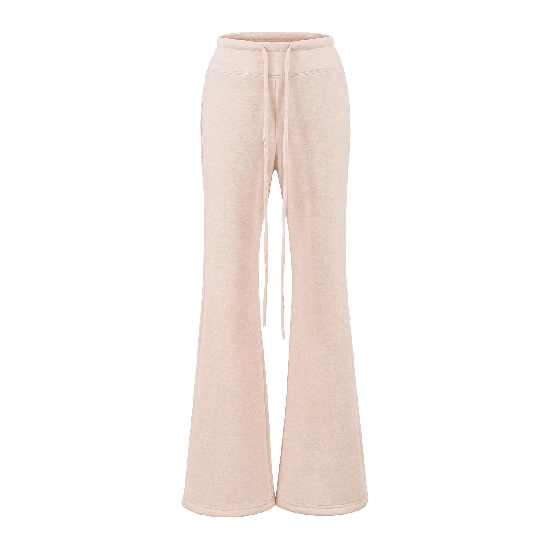 

Women s High Waist Gray Fluffy Yoga Sweatpants - Autumn Winter, Straight & Wide Leg, Thickened for Sports. Medium рожевий