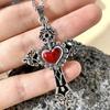 Gothic Style Dark Cross Love Pendant New Retro Old Fashion Clavicle Chain