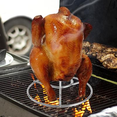 Suporte para assador de churrasco em aço inoxidável Suporte para frango com barril de cerveja em aço inoxidável para forno de grelhar churrasco