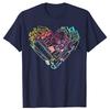 Funny Heart Shape Love Watercolor Art Teacher Artists Painter T Shirts Gift Mens Clothing Fashion Casual Loose Oversized T Shirt