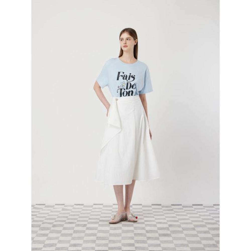 Cc Collect Flare Unbalanced Wrap Skirt C252msd042 white/66