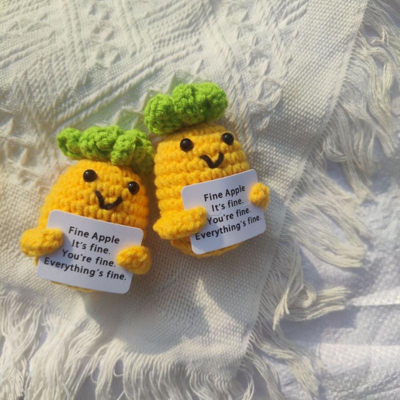 Potato Wool Broccoli Carrot Eggplant Crocheted Pineapple Positive Energy Wool Doll Finished Crocheted