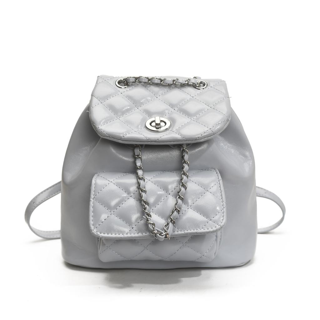 Schoolbag Women's Fragrant Backpack 1011 New Korean Fashion Premium Rhombus Backpack Casual Commuter Versatile Shoulder Bag