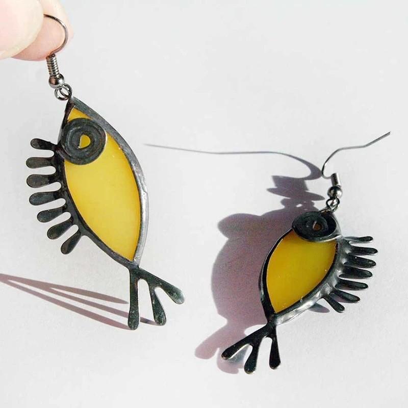 

Модні висячі сережки для жіночих прикрас жовтий