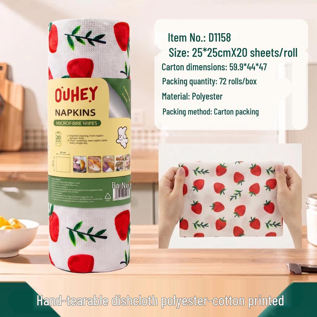 Thick Tearable Kitchen Towels - Absorbent & Easy-to-Clean Dishwashing Wipes