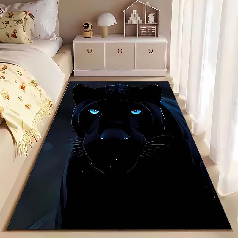 Black Panther with Blue Eyes suitable as a non-slip mat for the living room or bedroom sofa