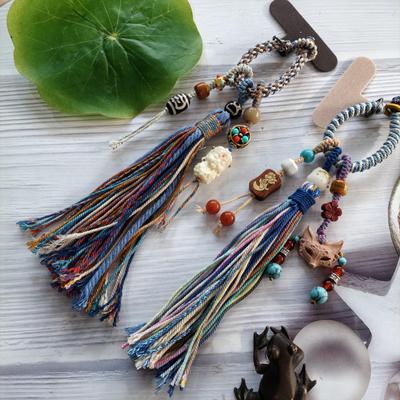 Tibetan Handwoven Mixed Color Tassel Keychain & Phone Lanyard