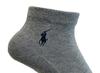 POLO RALPH LAUREN Herren 5-Zehen Kurze Golfsocken, Baumwollmischung, mit Stickdesign, Grau, 2er-Set