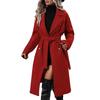 Women's Mid Length Wool Coat Double Breasted Trench Coat Long