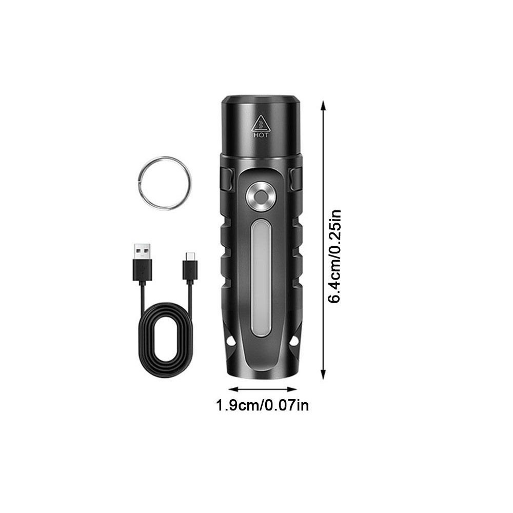 Multi-Light Source Mini Keychain Flashlight Super Bright Side Lamp Portable Work Light Aluminum Alloy Tail Magnet