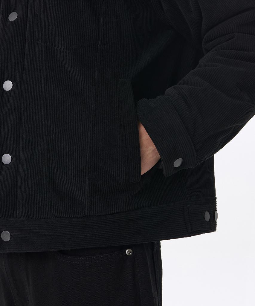 Musinsa Standard Corduroy Oversized Padded Trucker Jacket [Black]