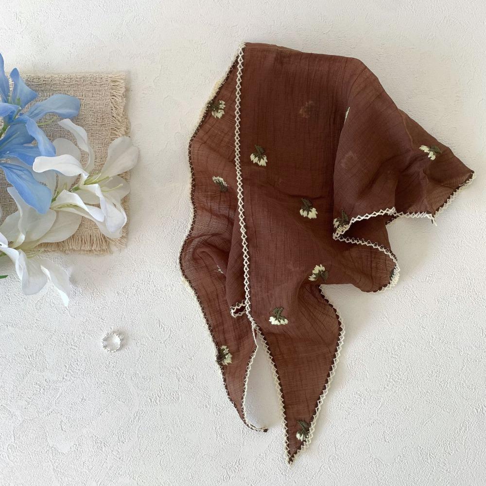 

Embroidery Lace Triangle Scarf Floral Printed Lace Headband Embroidered Flower Scarves Head Scarf