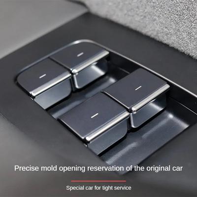 Window Switch Button Cover Window Lift Button Patch Trim for Tesla Model Y/3/3+ Highland 2024 ABS Chrome Car Accessories 7pcs
