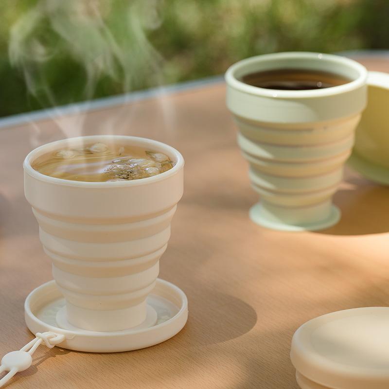 Water Cup, Food Grade Full Silicone Folding Zip Tie, Portable Travel, Outdoor Camping, Stretchable, High Temperature Resistant