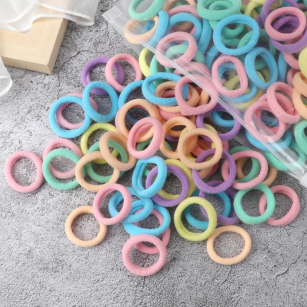 100PCS 3cm Mixed Colors Hair Bands For Kids Elastic Headband Baby Girl Headwear Scrunchies Hair Accessories Gift Ponytail Holder