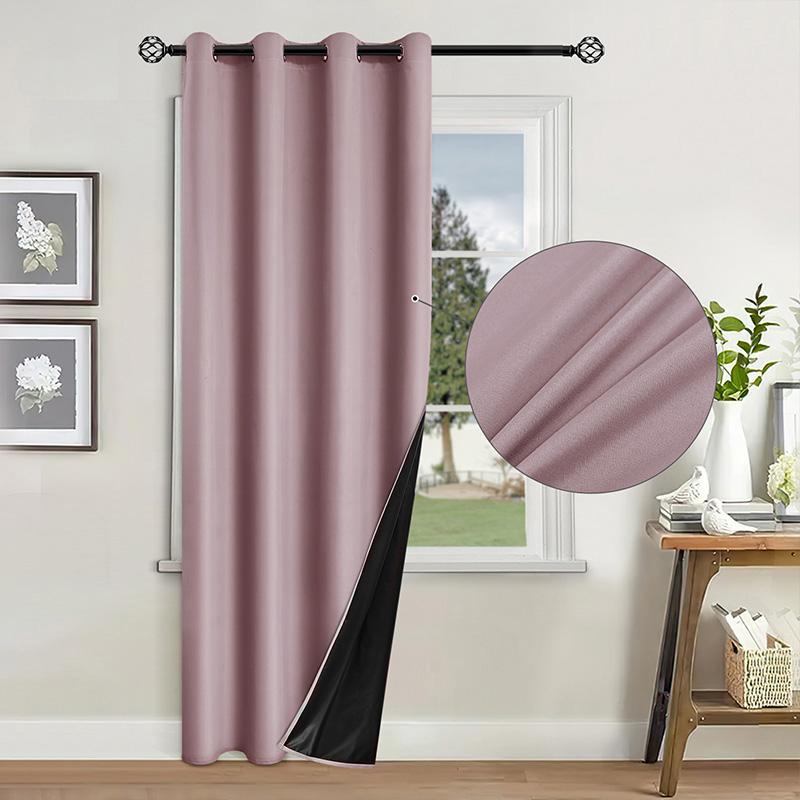Solid Color Blackout Curtain Windlow Curtains No Punching Insulation Sunshade Curtain Window Drapes for Bedroom Living Room