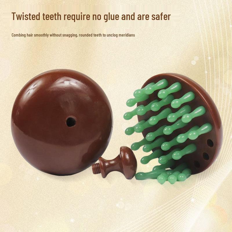 28-Tooth Meridian Massage Comb: Scalp Shampoo Brush & Gua Sha Head Massager