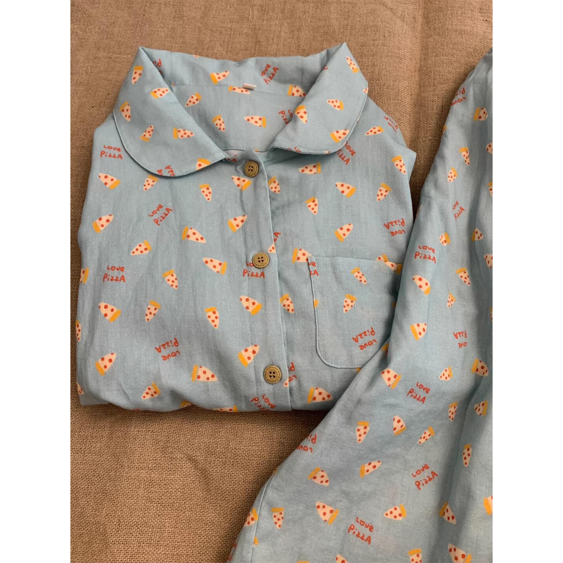 

Pajamas women s spring and autumn long-sleeved suit loose large size retro style high-end loungewear Korean version can be worn outside M