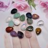 2Pcs Faceted Pendant Natural Stone Opal/Labradorite Drop-Shaped Pendant For Jewelry Making DIY Earrings Necklace Accessory