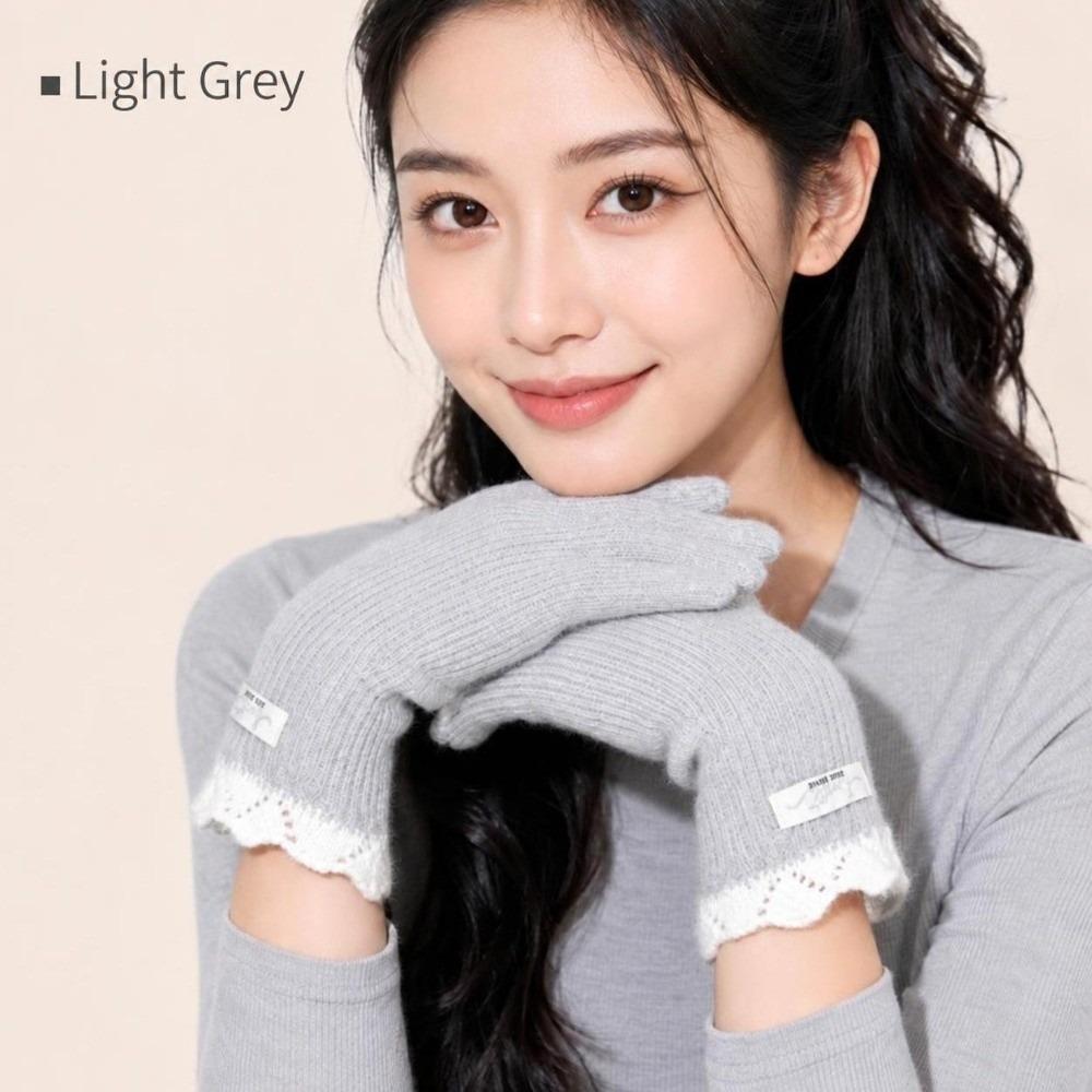 Warm Winter Open Tip Touch Screen Gloves One Size Long Knitted Gloves  For Students