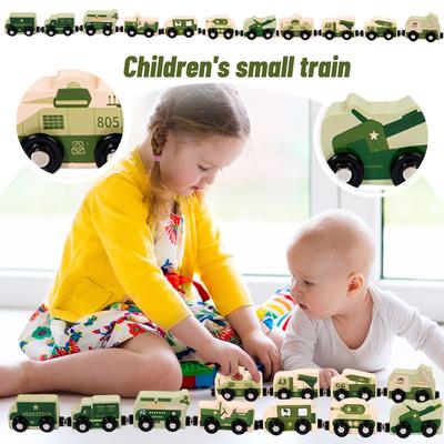 This Children's Magnetic Traffic Train Wooden Spliced Early Education Tractor Building Block Toy Is A High-quality Children's Toy That Combines Educat