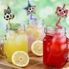 5Pcs Colorful Soccer Spiral Straws, Reusable Drinking Straws for Birthday Party, Football Theme Party Celebration Beverage Decor