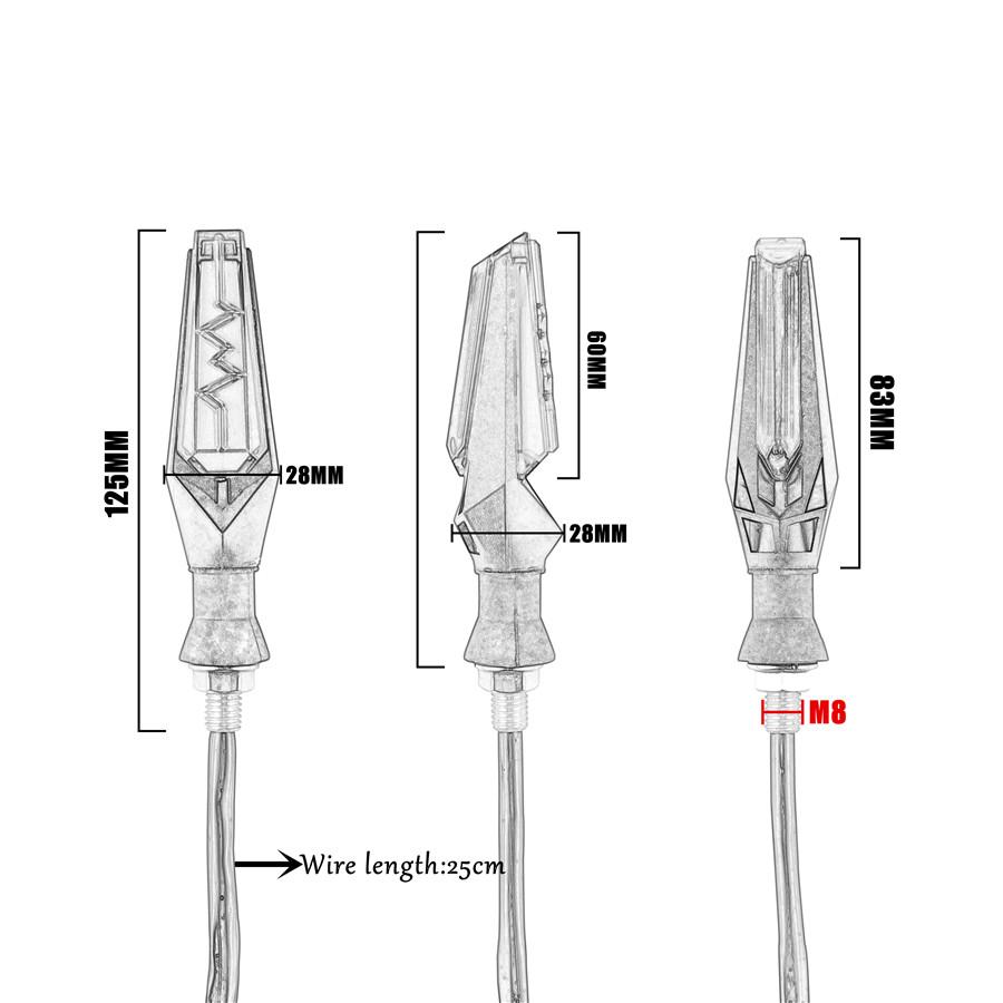 2PCS Turn Signal Flowing Water Indicator Lamp Blinker Moto Waterproof TailLights
