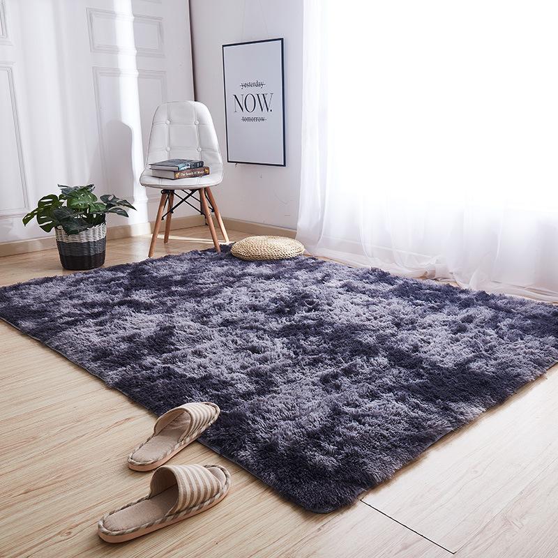 Solid Color Silk Wool Carpet Variegated Tie-Dye Gradual Change Floor Mat Room Coffee Table Mat Internet Celebrity Hair Covered Balcony Bay Window Mat