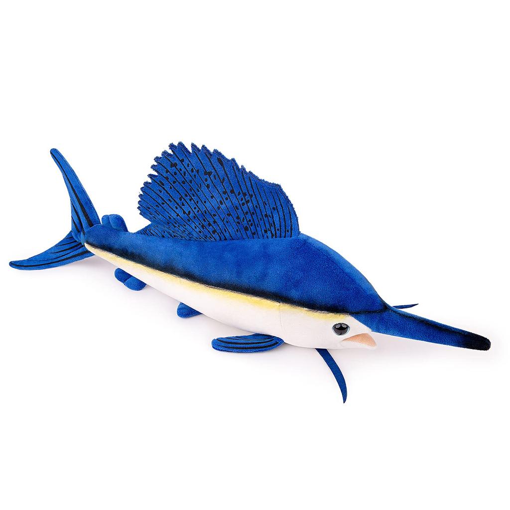 ZHONGXIN MADE Simulation Swordfish Sailfish Plush Toy - 18.5-inch Realistic Swordfish Deep Sea Animal Plush Figure, Super Soft Stuffed Animal, Gift