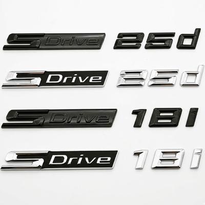 3D sDrive 18i 25d Car Emblem Badge For BMW X1 X2 X3 X4 Z4 Rear Trunk Letter Logo Gloss Black Chrome Sticker Accessories Up2