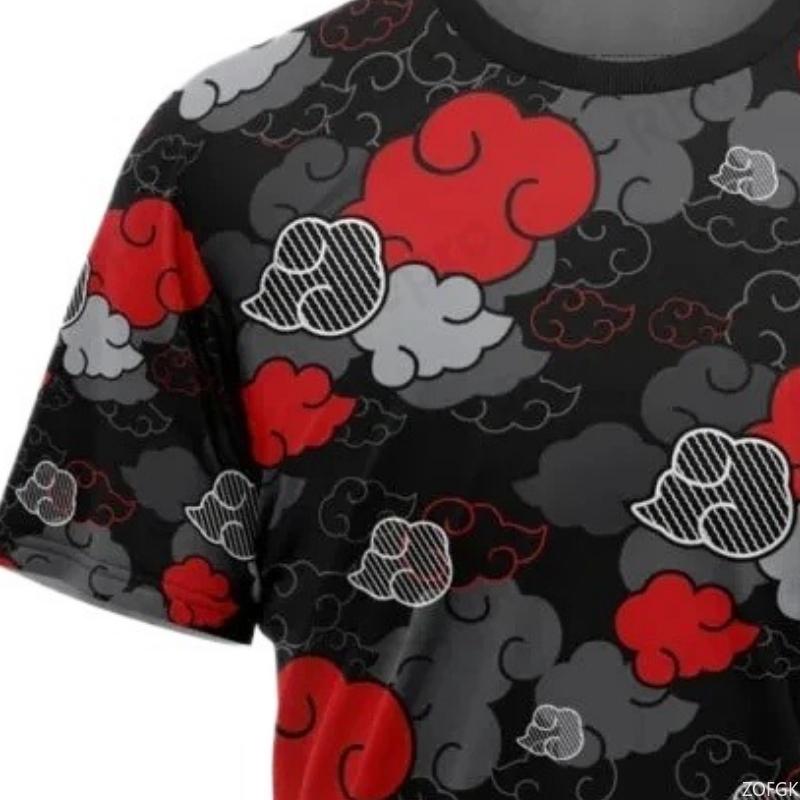 Summer Fashion Men's and Women's T-shirt Cloud Pattern 3D Printed Top Hip Hop T-shirt Casual Fitness Top Short Sleeve