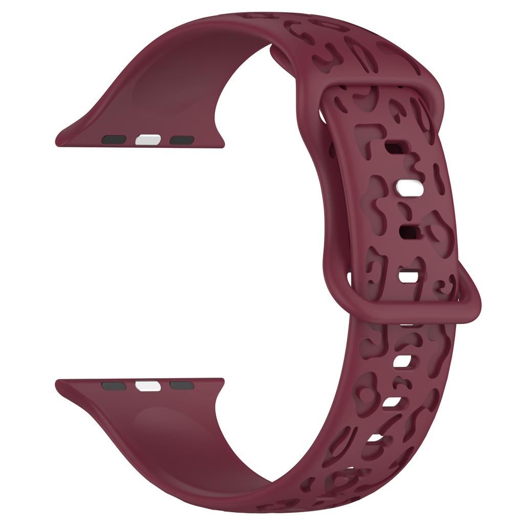 Engraved Strap For Apple Watch Band 44mm 40mm 45mm 49mm 41mm 42mm Leopard Silicone Bracelet Iwatch Series 9 7 6 5 4 Se 8 Ultra 2