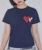 VIDEO JOCKEY Double Heart T-Shirt [Navy]