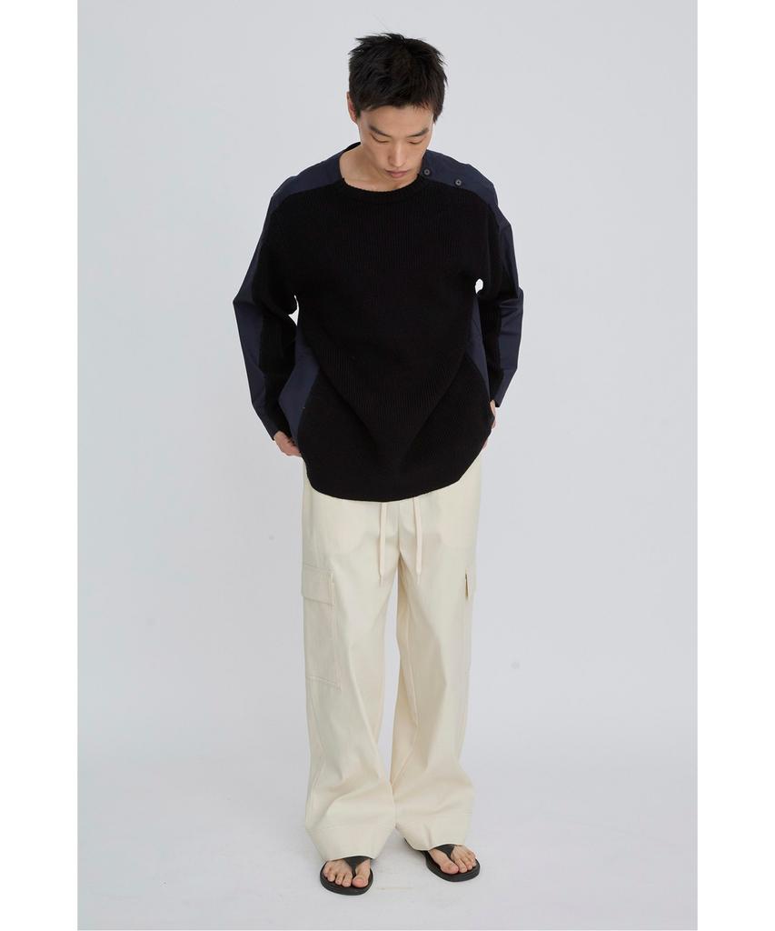 Record Shirt Mixed Knit Top Rkwas26631Bkx