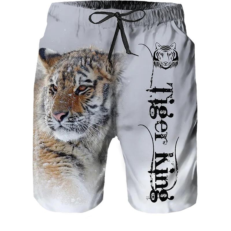 Lion Tiger Boxing Shorts Pants 3D Print Fighting Training Unisex Men Women Quick Dry Fitness Gym Sport Workout Casual Streetwear