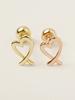 Minimal Piercing 14K Line Heart Shape Piercing Earrings