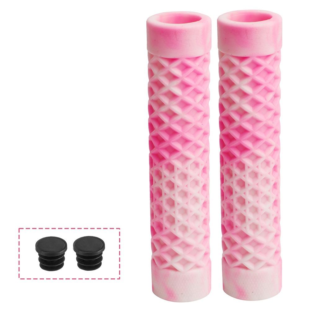 1Pair Non-slip Bicycle Handlebar Grips Comfortable Universal Non-Slip Grips Ergonomic Durable Bike Handlebars Sleeve розовый