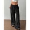 New Fashionable Women's Clothing, Elegant and Versatile, Elastic and Casual, Solid Color Pants, Wide Leg Pants
