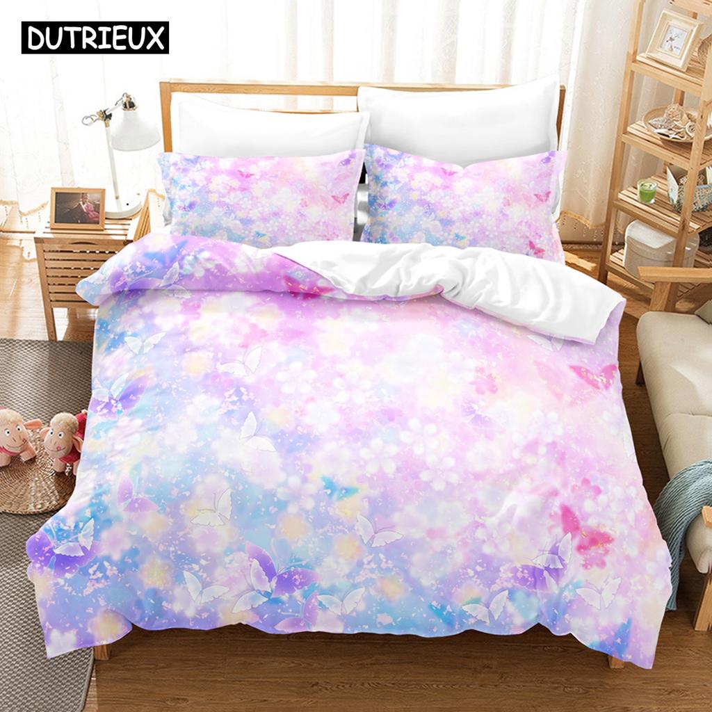 Vibrant Cozy 3D The Gradient Graphics Sets With Bedclothes Bed Polyester Twin Full Queen King Quilt