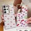 Cherry Fruits Print Case For Samsung S26 Ultra S25 FE S24 S23 Plus S22 S21 A15 A16 A17 A26 A35 A36 A37 A55 A56 A57 5G Plating Lens Clear Soft Cover