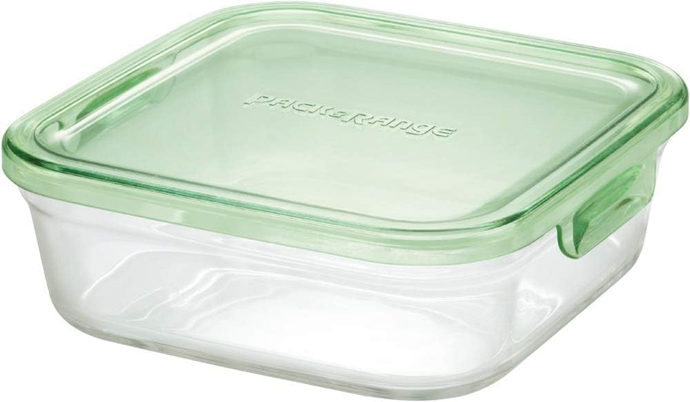 glass storage container iwaki Iwaki Square M 800ml Green Heat-resistant Microwave-safe KC3247N-G 5754₽