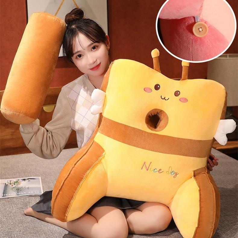Honeybee Rabbit Cartoon Shape Seat Cushion Multi Functional Reading Pillow Sofa Chair Decorator Plush Waist Cushion Headrest