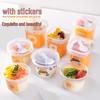 Disposable Pudding Cup with Lid and Spoon