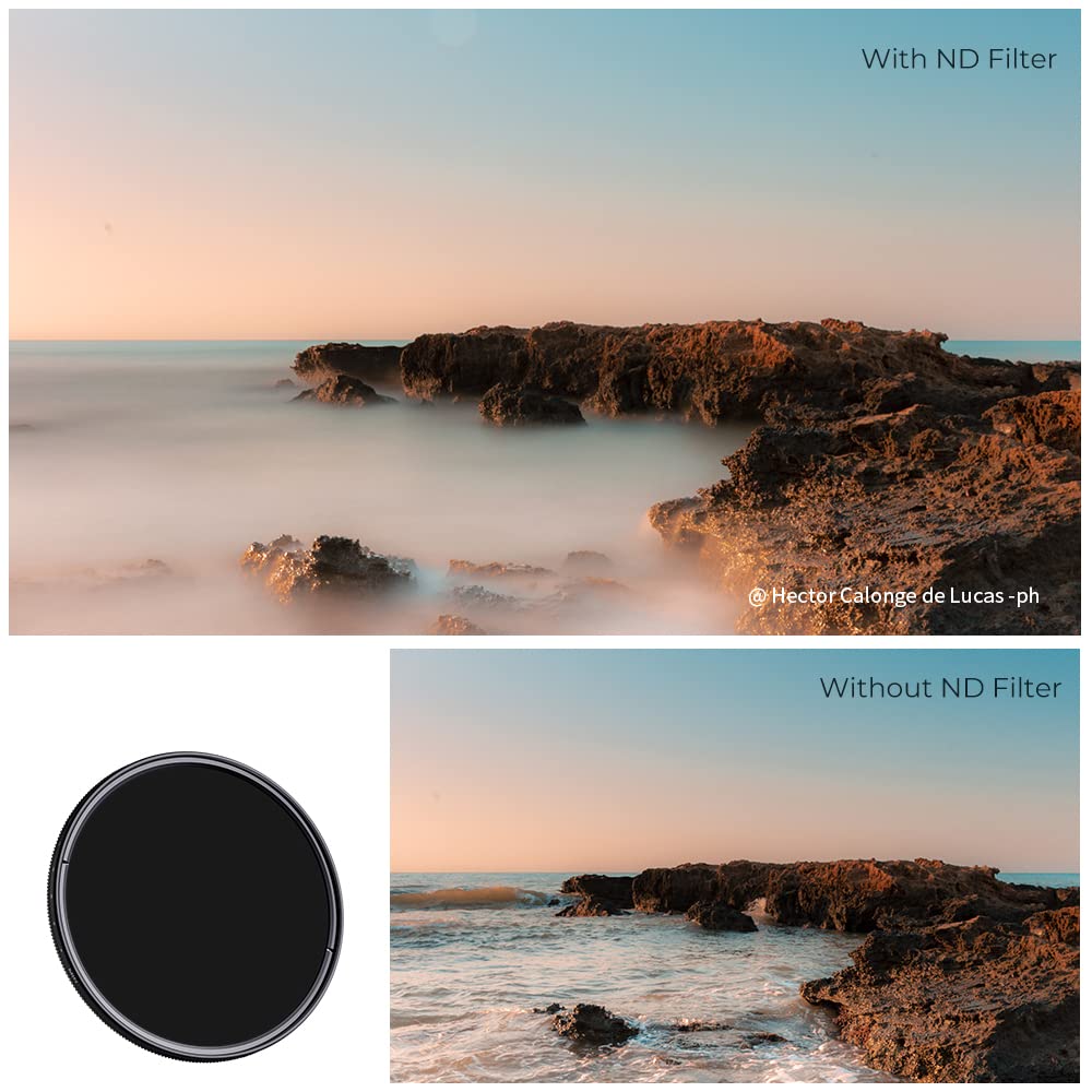 Concept Variable ND Variable Light Reduction Range Thin Frame Design Variable ND K&F Filter, ND, ND2-ND400, 16-Layer Multi-Coating, (46mm,