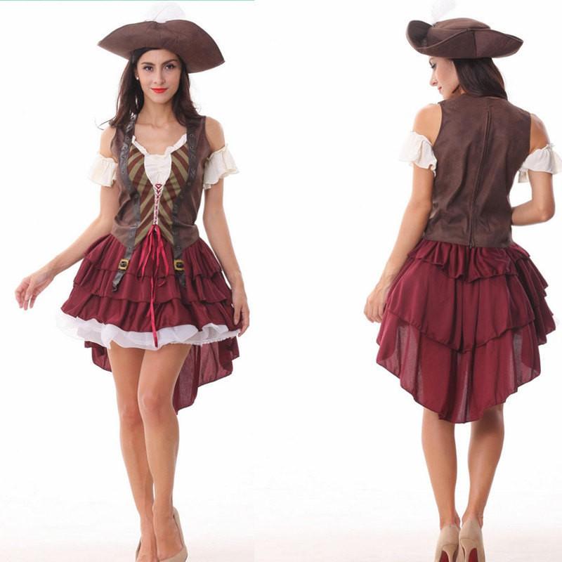 Adult Female Pirate Costume Sexy Knight Outfit Halloween Party Stage Performance Cosplay